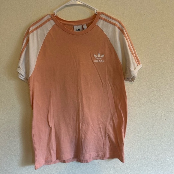 Adidas ladies medium peachy pink and white top - Picture 1 of 9